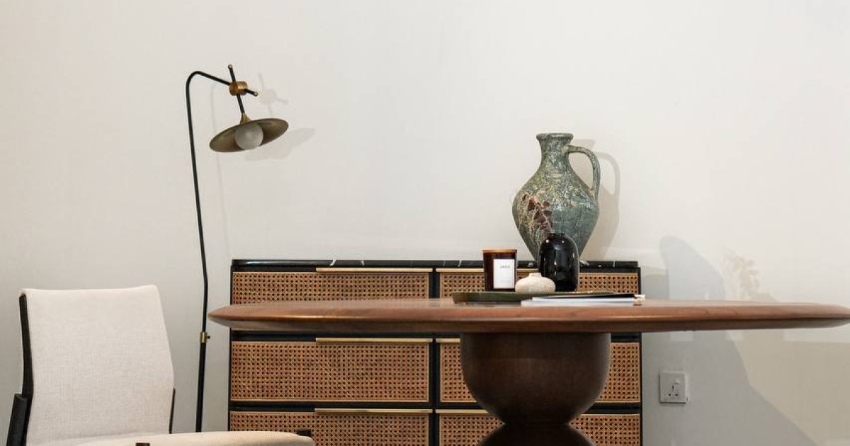 Round Sculptural Solid Wood Dining Table | NicChris Furniture Malaysia ...
