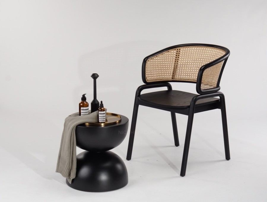 BELLY RATTAN DINING CHAIR